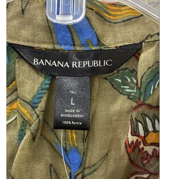 Banana Republic Linen Floral Shirt – Size L Tall – NWT – Vacationcore - Picture 2 of 5